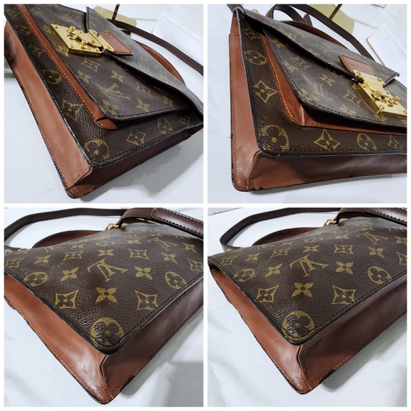 Authentic LOUIS VUITTON Monogram Monceau Satchel Bag Brown - Picture 15 of 16